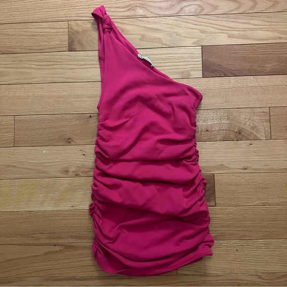 Knotted One Shoulder Ruched Dress - Picture 3 of 6